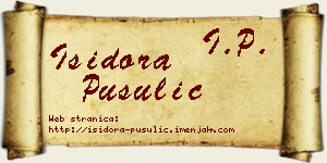 Isidora Pusulić vizit kartica